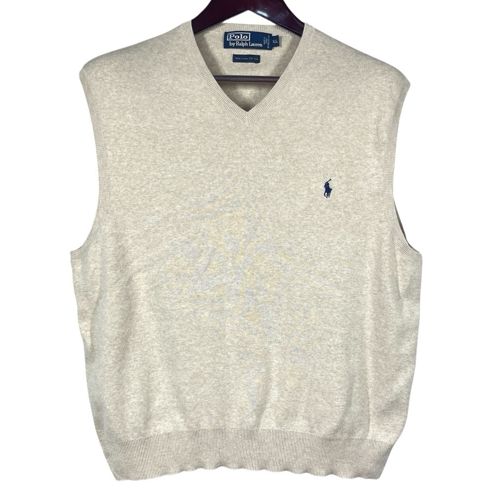Polo Ralph Lauren Sweater Vest Mens XL Italian Pima Cotton Quiet Luxury Pullover